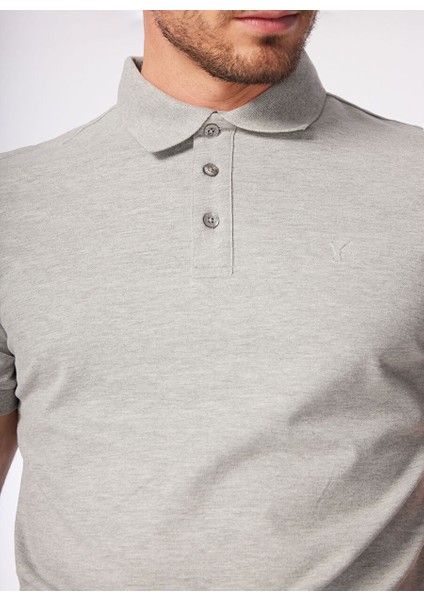 Gri Erkek Regular Fit Polo T-Shirt Legolas Y fırsatları