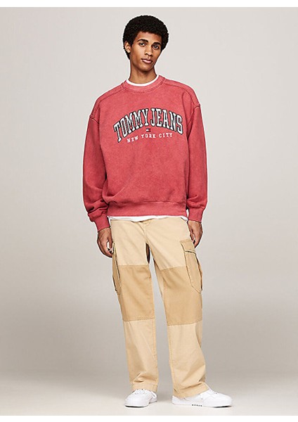 Kırmızı Erkek Bisiklet Relaxed Baskılı Sweatshirt DM0DM19757XIT Rlx Tj Gd Varsıty