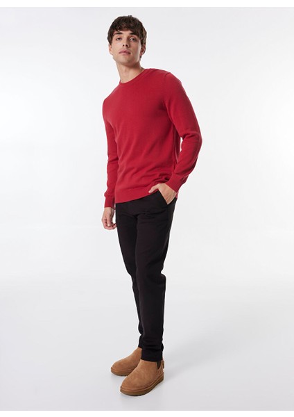 Siyah Erkek Basic Düz Chino Pantolon MML4WM-PNT9515