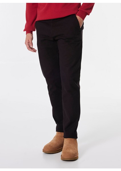 Siyah Erkek Basic Düz Chino Pantolon MML4WM-PNT9515
