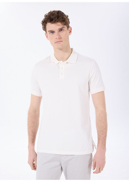 Beyaz Erkek Basic Düz Polo T-Shirt Legolas Y