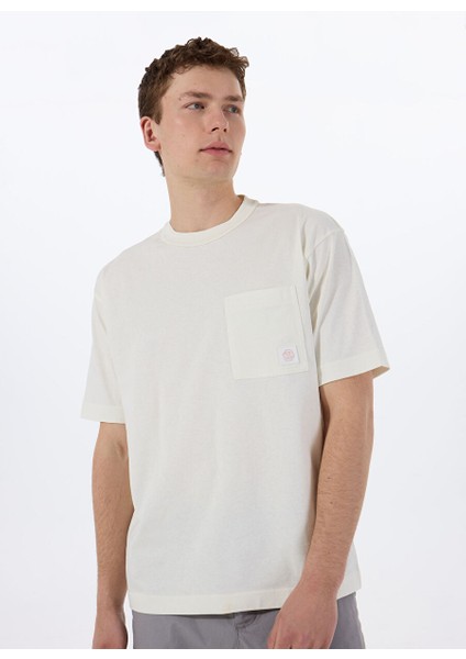 Ekru Erkek Relaxed T-Shirt Te_cotton