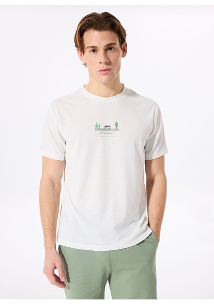 Ekru Erkek Relaxed Baskılı T-Shirt D5SM-TST3841 modelleri