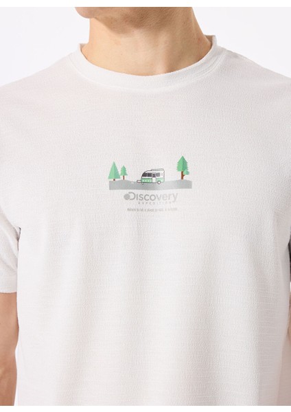 Ekru Erkek Relaxed Baskılı T-Shirt D5SM-TST3841 fırsatları