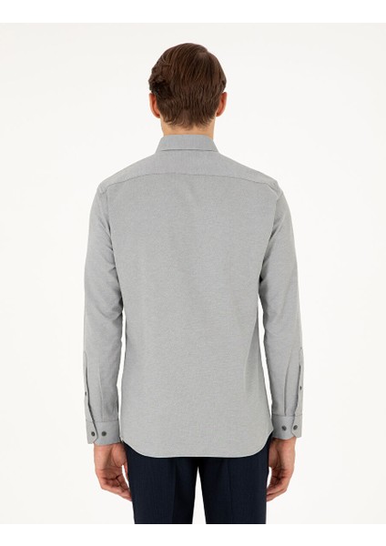 Haki Oxford Slim Fit Uzun Kollu Gömlek indirimleri