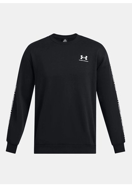 1389357-001 Ua Icon Fleece Crew Tap Siyah Erkek Yuvarlak Fitted Sweatshirt