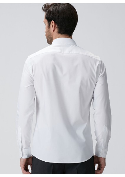 Beyaz Erkek Gömlek Slim Fit Gömlek 1094106 fırsatları