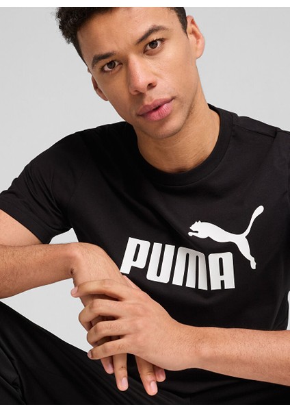 68253201 Ess No. 1 Logo Tee Puma Bl Beyaz Yuvarlak Yaka Regular Fit Baskılı Erkek T-Shirt