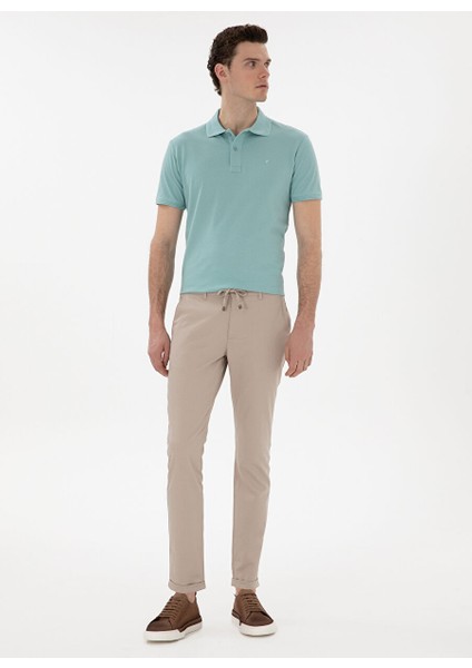 Bej Erkek Slim Fit Chino Pantolon Elısta modelleri