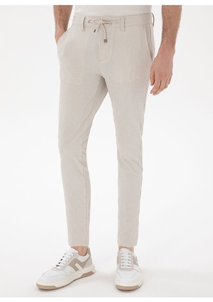 Bej Erkek Slim Fit Çizgili Chino Pantolon Gavın fiyatları