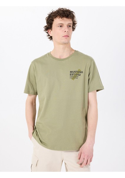Haki Erkek Relaxed Baskılı T-Shirt M5SM-TST1929