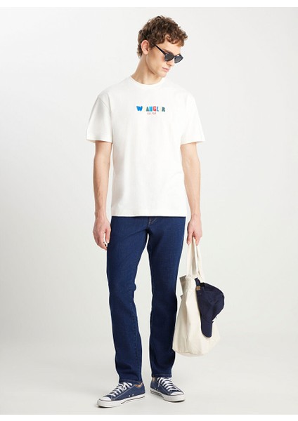 Ekru Erkek Relaxed T-Shirt W2510719102 Relaxed Fit Grafik Logo