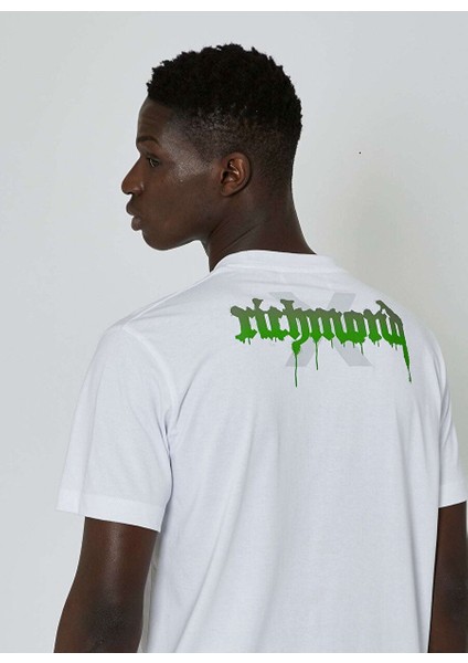 Bisiklet Yaka Beyaz Erkek T-Shirt UMP24056TS fırsatları