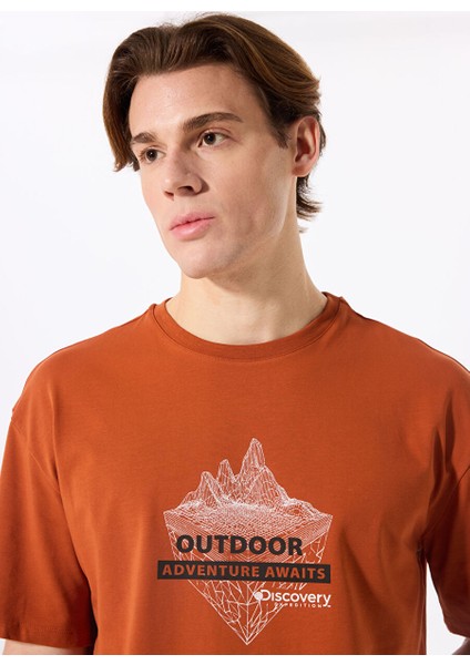 Turuncu Erkek Relaxed Baskılı T-Shirt D5SM-TST3842 modelleri