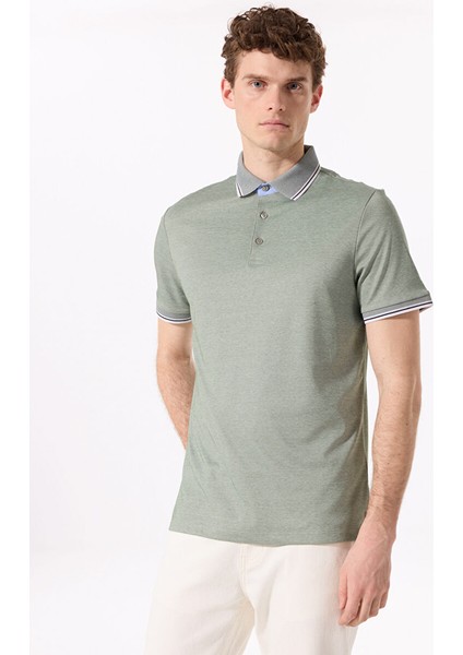 Yeşil Erkek Polo Yaka Regular Fit Polo T-Shirt cm Ds 01 02
