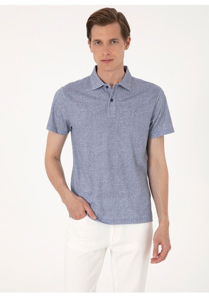 Lacivert Erkek Slim Fit Polo T-Shirt Vespas