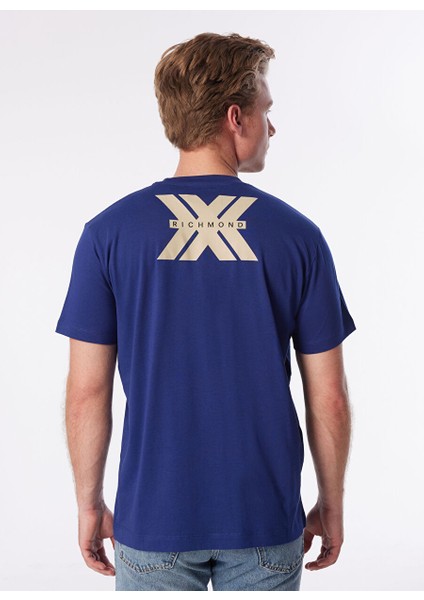 Bisiklet Yaka Mavi Erkek T-Shirt UMP24013TS indirimleri