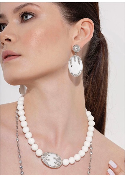 White Crystal Necklace fiyatları