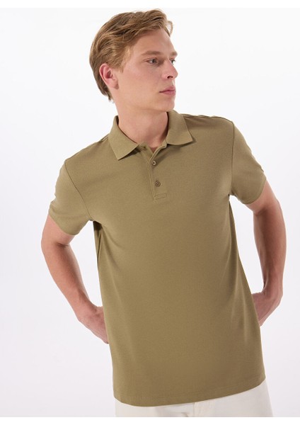 Haki Erkek Basic Polo T-Shirt MML5SM-TST 9546 modelleri