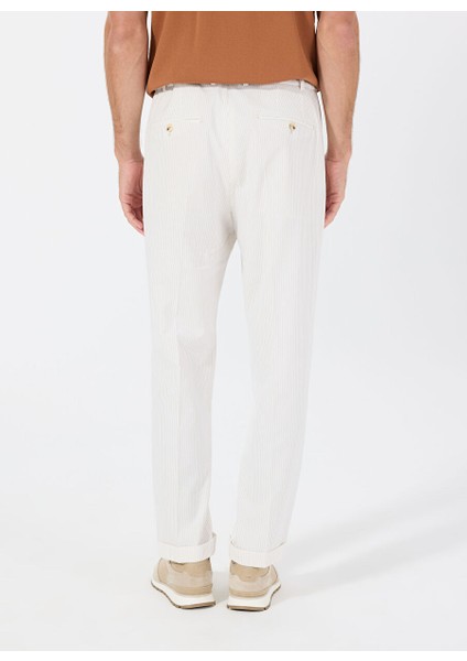 Beyaz Erkek Basic Çizgili Chino Pantolon F5SM-PNT 2721 indirimleri