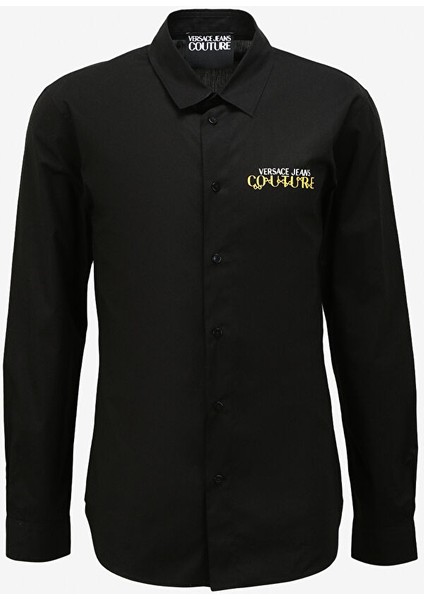 Slim Fit Gömlek Yaka Siyah Erkek Gömlek 75GALYS3CN002899