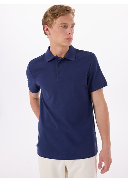 Lacivert Erkek Basic Polo T-Shirt MML5SM-TST 9546 modelleri