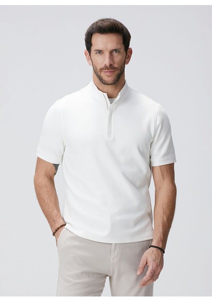 Ekru Erkek Dik Slim Fit Sweatshirt 1093864
