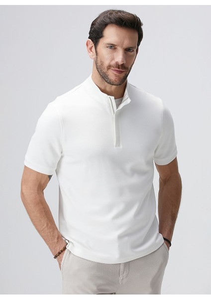 Ekru Erkek Dik Slim Fit Sweatshirt 1093864