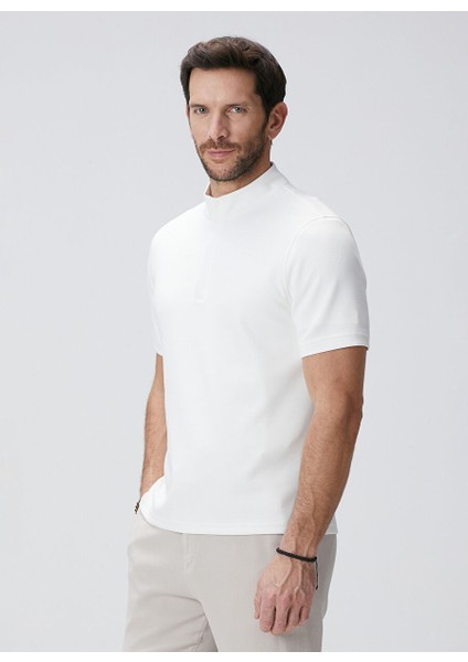 Ekru Erkek Dik Slim Fit Sweatshirt 1093864