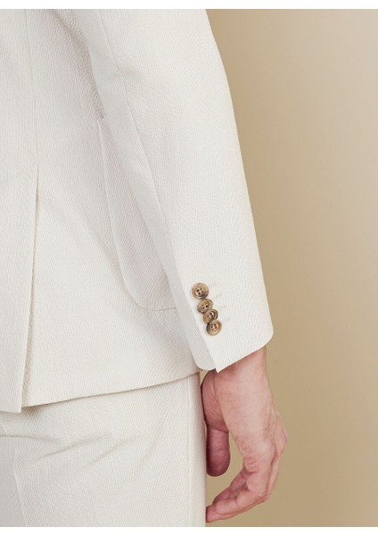 Bej Erkek Slim Fit Çizgili Ceket BBSS25MBL010 indirimleri