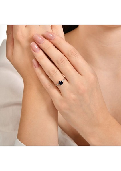 0.08 Karat Safir Taşlı Pırlanta Yüzük modelleri