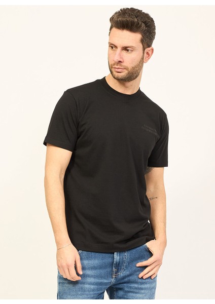 Bisiklet Yaka Siyah Erkek T-Shirt UMP24014TS modelleri
