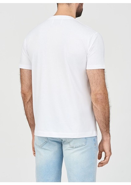 Bisiklet Yaka Beyaz Erkek T-Shirt UMP24045TS fırsatları