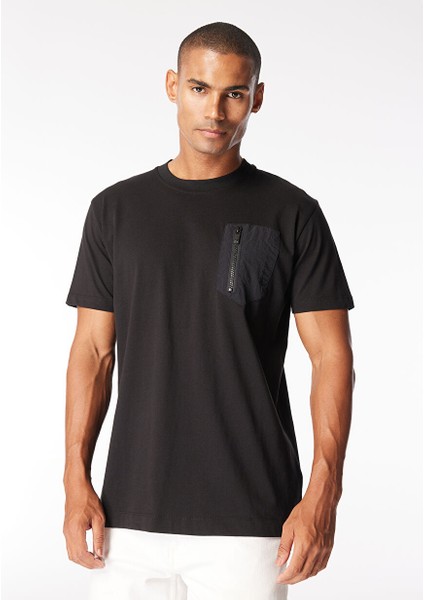 Bisiklet Yaka Siyah Erkek T-Shirt UMP24054TS