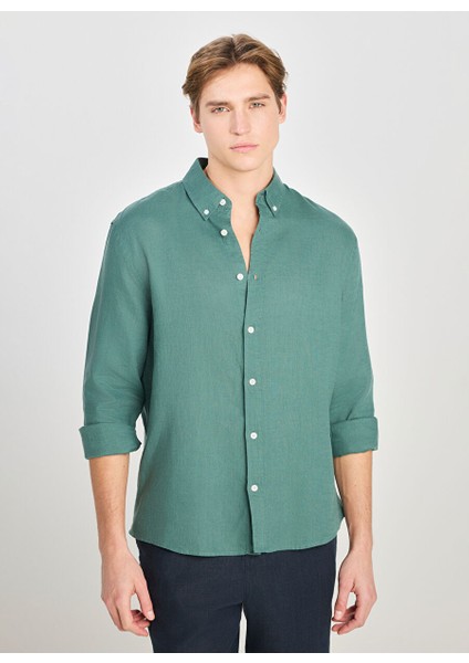 Yeşil Erkek Regular Fit Gömlek L2510549300