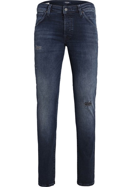 Lacivert Erkek Dar Paça Slim Fit Denim Pantolon 12223629_JJIGLENN Jjfox Jos 227 50S modelleri