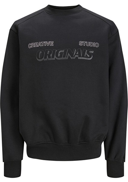 Bisiklet Yaka Siyah Erkek Sweatshırt 12247020_JORSHADOW Bolt Sweat Crew