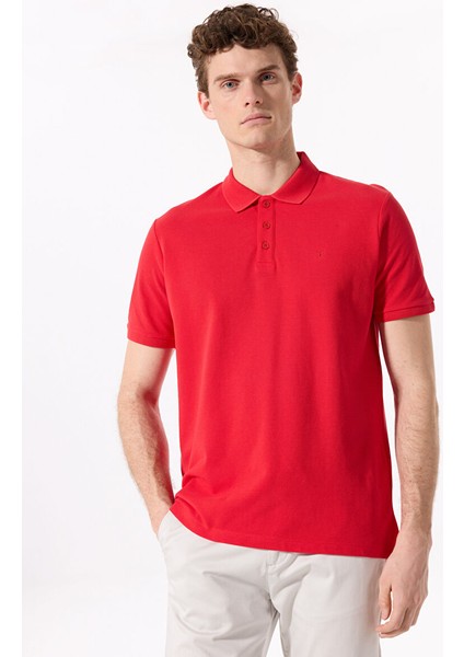 Kırmızı Erkek Basic %100 Pamuk Polo T-Shirt cm Nobro K Cepsız