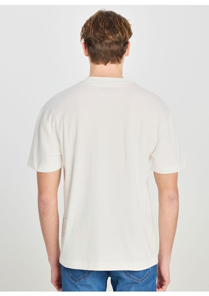 Ekru Erkek Relaxed T-Shirt L2510146104 Relax Fit Grafik
