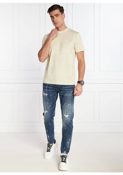 Bisiklet Yaka Kırık Beyaz Erkek T-Shirt UMP24045TS