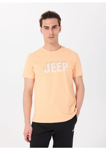 Turuncu Erkek Relaxed Baskılı T-Shirt J4SM-TST7238