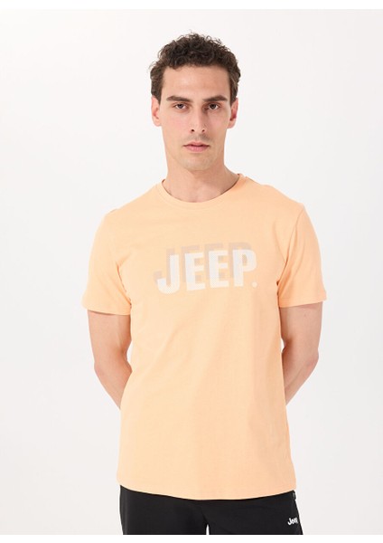 Turuncu Erkek Relaxed Baskılı T-Shirt J4SM-TST7238