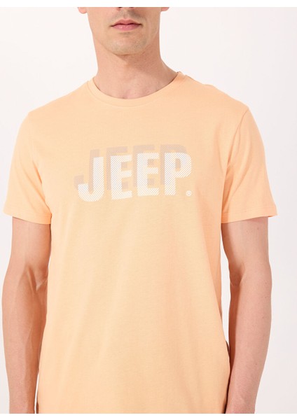 Turuncu Erkek Relaxed Baskılı T-Shirt J4SM-TST7238