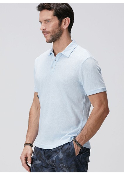 Açık Mavi Erkek Slim Fit T-Shirt 1094342 fırsatları