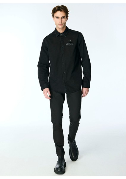 Siyah Erkek Denim Gömlek M4WM-GML-1890