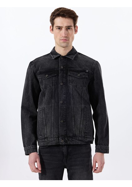 Yıkamalı Antrasit Erkek Denim Ceket M4WM-CKT-1883