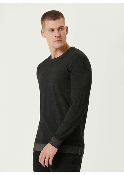 Antrasit Erkek Bisiklet Slim Fit Kazak 1091736