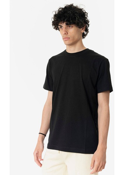 Bisiklet Yaka Siyah Erkek T-Shirt UMP24013TS modelleri