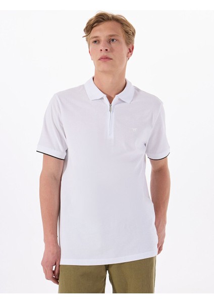 Beyaz Erkek Relaxed Baskılı Polo T-Shirt M5SM-TST1324 modelleri