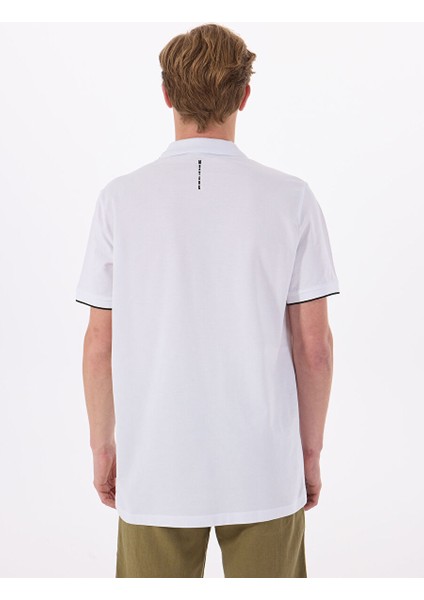 Beyaz Erkek Relaxed Baskılı Polo T-Shirt M5SM-TST1324 indirimleri